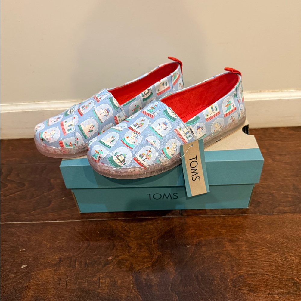 Toms Snow-globe Print Alpargata Shoes with Red Lining